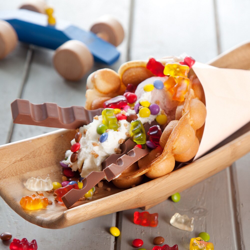Neumarker Swing Waffle Maker With Bubble Waffle Plates